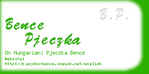 bence pjeczka business card